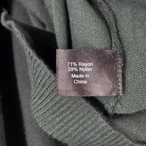 Lane Bryant Sweater 22 24 Dark Forest Green Ruffle Sleeves Stretchy Side Slits - Picture 7 of 12